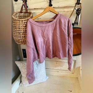 Free People Dusty Pink cropped sweatshirt